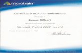 MS Project II training certificate