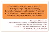 Government Perspectives & Policies: Thai Higher Agriculture Education, Scientific Research and Extension Priorities amidst National Environment/Sustainability and Capacity Development