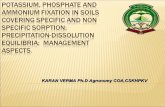 POTASSIUM, PHOSPHATE AND AMMONIUM FIXATION IN SOILS COVERING SPECIFIC AND NON SPECIFIC SORPTION; PRECIPITATION-DiSSOLUTION EQUILIBRIA;  MANAGEMENT ASPECTS.