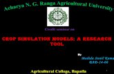 Crop Simulation models; a research tool