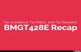 BMGT428E Tax Avoidance, Tax Policy, and Tax Research - Course Recap