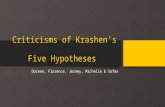 Criticisms of krashen’s five hypotheses (full)