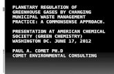 Planetary Regulation of Greenhouse Gases by Changing Municipal