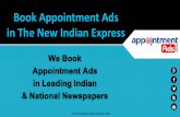 The Indian Express Appointment & recruitment advertisement rates