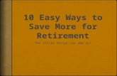 10 Easy Ways to Save More for Retirement