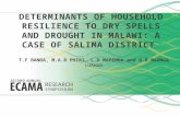 DETERMINANTS OF HOUSEHOLD RESILIENCE TO DRY SPELLS AND DROUGHT IN MALAWI: A CASE OF SALIMA DISTRICT
