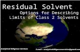 Residual Solvent Limit Calculation