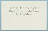 New testament lesson 11 parables