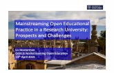 Mainstreaming Open Educational Practice in a Research University: Prospects and Challenges (Slides)