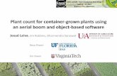 Plant count for container-grown plants using an aerial boom and object-based software