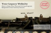 Your Legacy Website - CAGP 2014