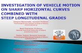 Investigation of Vehicle Motion on sharp Horizontal Curves combined with steep longitudinal Grades