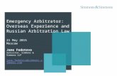 Emergency Arbitrator:Overseas Experience and Russian Arbitration Law