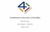 4Developers 2015: Continuous Security in DevOps - Maciej Lasyk