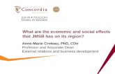 What are the Economic and Social Effects that JMSB has on its Region?