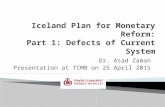 Iceland Plan for Monetary Reform -- presentation at Turkish Central Bank