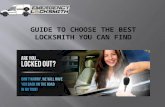 Guide to Choose the Best Locksmith You Can Find