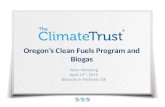 Oregon's Clean Fuels Program and Biogas