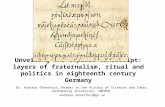 nveiling the Copiale-manuscript: layers of fraternalism, ritual and politics in eighteenth century Germany