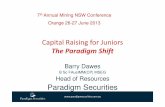 Barry Dawes, Head of Resources, Paradigm Securities - Capital Raising for Small Cap Resources Companies