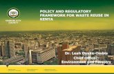 Nairobi city council policy and regulatory framework for waste reuse in kenya