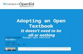 Adopting an open textbook: It doesn’t need to be all or nothing