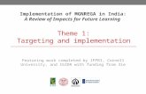IFPRI-IGIDR Workshop on Implementation of MGNREGA in India  A Review of Impacts for Future Learning - Targeting and Implementation - Sudha Narayanan, Upasak Das, Krushna Ranaware