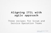 Aligning ITIL with agile approach - Three recipes for Scrum and Service Operation Teams