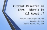 Current Research in EAPs - What's it all about..?