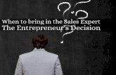 When to bring in the sales expert the-entrepreneur's-decision
