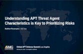 2015 Global APT Summit - Understanding APT threat agent characteristics is key to prioritizing risks - Matthew Rosenquist