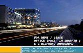 Office space for rent on s g highway ahmedabad (shapath V)
