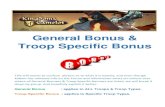 General Bonus and Troop Specific Bonus