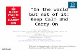 “In the world but not of it: Keep Calm and Carry On” for