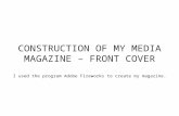 Construction of my media magazine – front cover