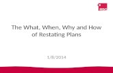 The What, When, Why and How of Restating Plans