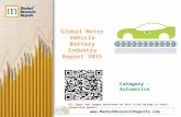 Global Motor Vehicle Battery Industry Report 2015