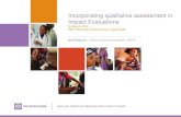 Annual Results and Impact Evaluation Workshop for RBF - Day Six - Incorporating Qualitative Assessment in Impact Evaluations