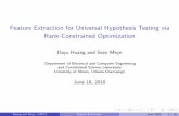 Feature Extraction for Universal Hypothesis Testing via Rank-Constrained Optimizaiton (ISIT 2010)