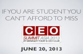 Students invited to attend CEO Summit Asia on June 20, 2013