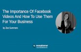 The Importance Of Facebook Videos And How To Use them For Your Business