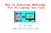 How to Download WhatsApp  for PC/Laptop for Free