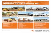 AUS Q3 Ritchie Bros. Auctioneers will be conducting Public Unreserved Auctions. Qld & Vic on the 16th & 18th of Sept. Over $50 million in mining, civil construction, logistic and Ag