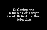 finger based 3 d gesture menu