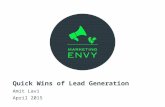 Lead Generation Quick Wins - The Startup Marketing Meetup
