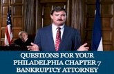 Questions For Your Philadelphia Chapter 7 Bankruptcy Attorney