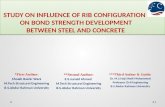 Study on influence of rib configuration on bond strength development between steel and concrete