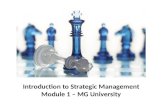 Introduction to Strategic Management - Module 1 – MG University - Manu Melwin Joy