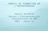 L'entrepreneur: profil et formation