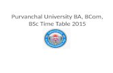 Purvanchal university ba, b com, bsc time table 2015